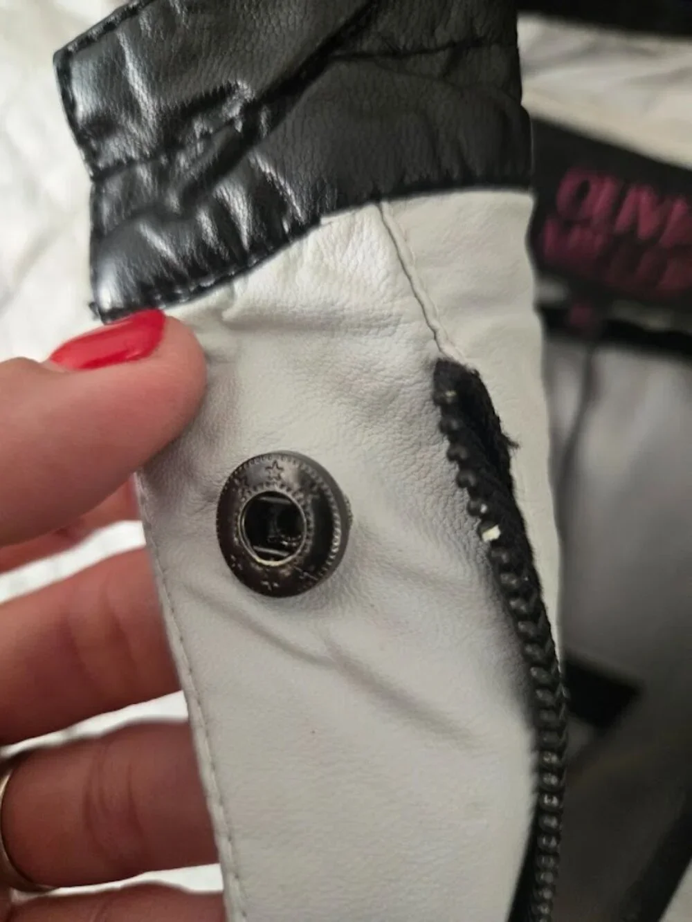 NWT Olivia Miller Girls Youth XL Quilted Moto Jacket Off-White